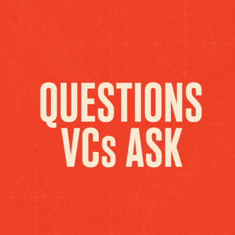 Bold white text on an orange background reads: 'QUESTIONS VCS ASK'.