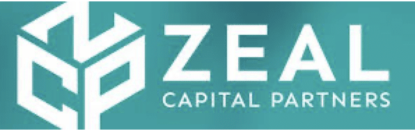 Zeal Capital Partners logo: white geometric cube icon and the text ZEAL CAPITAL PARTNERS on a teal background.